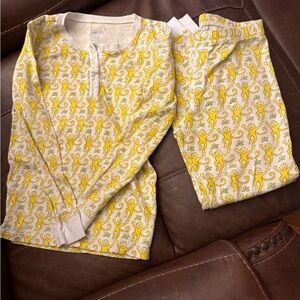 Roller Rabbit Yellow Monkey Print Kids Pajamas